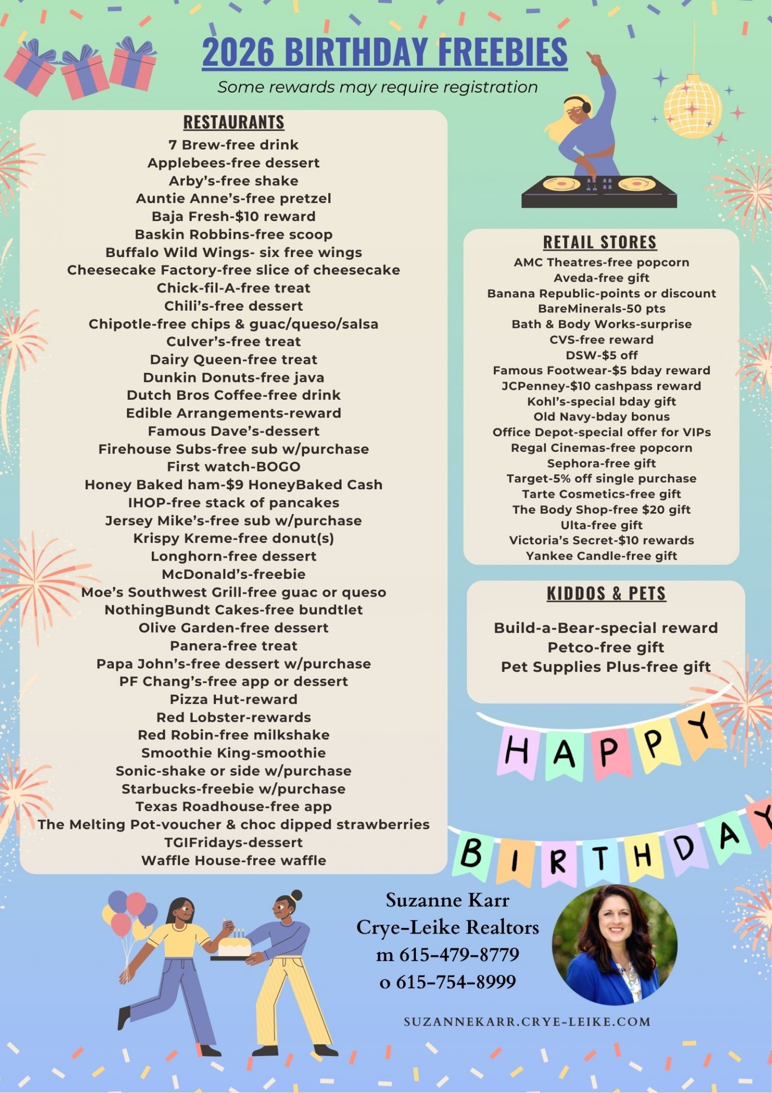 2026 Birthday Freebies Graphic